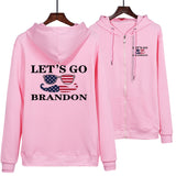 Let'S Go Brandon Hoodie English Letter Pattern Men And Women Hooded Zipper Sweatshirt