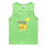 Children Pokemon Pikachu T Shirt Sweat-Absorbent Cotton Vest