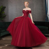 Women's Evening Dress Ball Gown Princess Quinceanera Wedding Dresses Fashion Vocal Performance Puffy Evening Dress