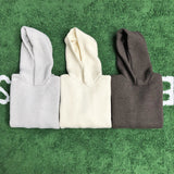 Fear of God Season 7 Main Line Fog Solid Color Hooded Sweater Autumn Winter Couple Loose Sweater Knitwear
