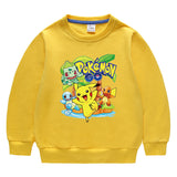 Children Pokemon Pikachu Hoodie Spring and Autumn round Neck Sweatshirt Cotton
