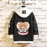 Comic Denim Jacket Anime Men's and Women's Fashion Jacket Denim Jacket