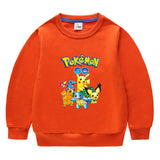 Children Pokemon Pikachu Hoodie Spring and Autumn Solid Color Hoodie Cotton