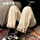 Men Pants Corduroy Pants Men's Spring and Autumn Solid Color Trousers