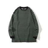 Mens Fall Outfits Retro Simple Contrast Color Striped Long Sleeve T-shirt Men and Women Loose Couple Thin Hoodies