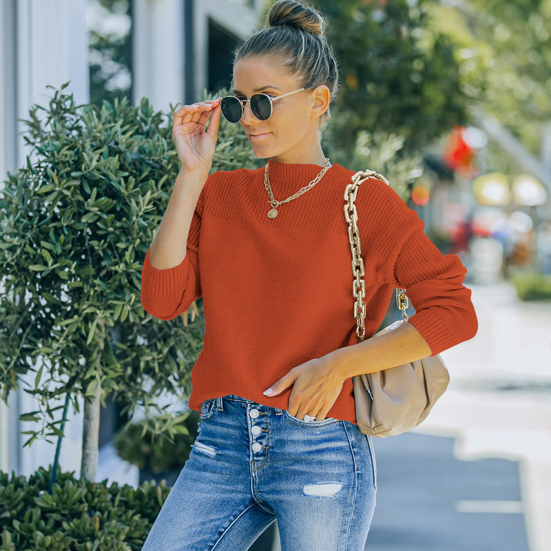 Women Fall Outfits Knitwear Autumn Winter Coat round Neck Long Sleeve Sweater