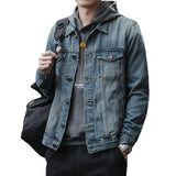 Paisley Denim Jacket Men's Denim Coat Slim Fit Jacket for Men Autumn