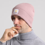 Men Winter Hats Winter Warm Knitted Hat Men's Solid Color
