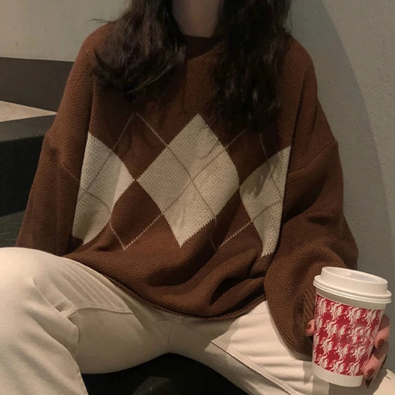 Preppy Aesthetic Sweater Autumn and Winter Knitted Sweater Jacket Female