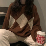 Preppy Aesthetic Sweater Autumn and Winter Knitted Sweater Jacket Female