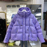 Women Winter Coats Puffer Jacket Down Coat Down Jacket Women's Short Glossy Wash-Free White Duck Down Winter Clothes