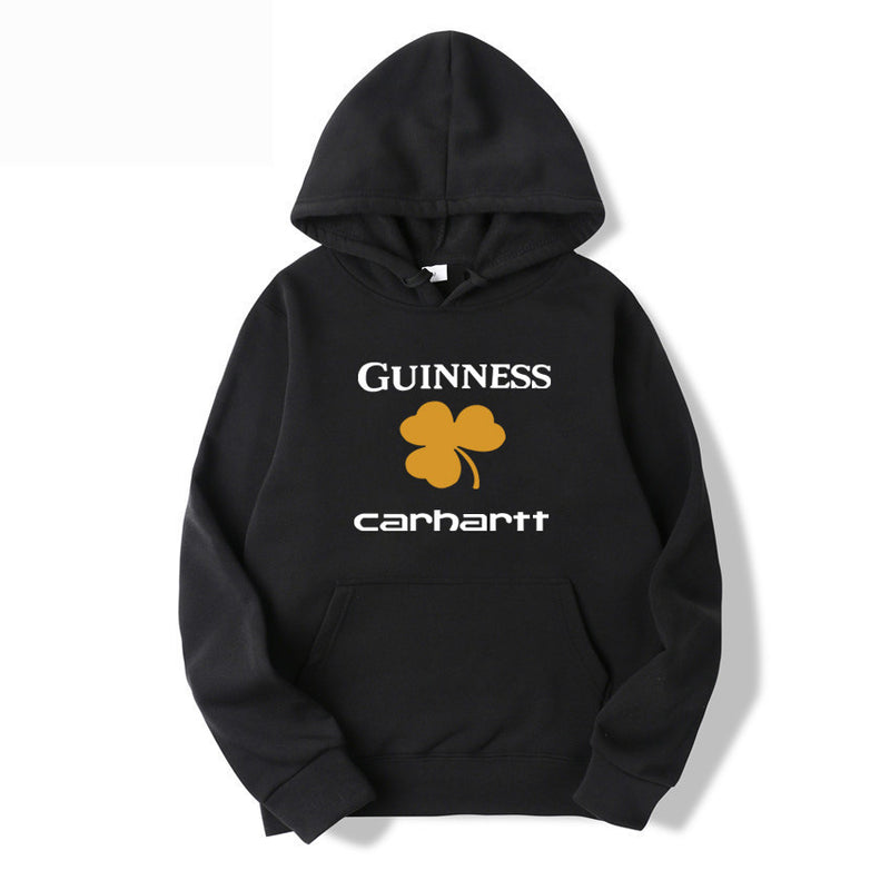 Men Graphic Hoodie Autumn and Winter Carha Loose Men's and Women's Hoodie Men and Women Velvet Padded Hooded Sweatshirt