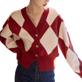 Preppy Aesthetic Sweater Vintage Fashion Autumn Knitted Coat