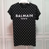 T Shirt Balmain Balmain Women's Summer Printed Flocking Letter T-shirt