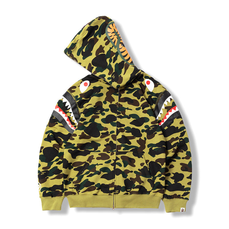 Bape Military Hoodie Autumn Men Camouflage Hoodie Coat