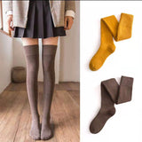 Winter Thick Knit Thigh High Socks Long Stockings Boot Autumn and Winter Fleece-Lined Thickened JK High-Top Hold-Ups