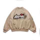 Black Varsity Jacket Student Long Sleeve Baggy Coat Men's and Women's Autumn Baseball Uniform Jacket Loose