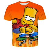 Homer Simpson Shirt Digital Printing Men's Cartoon Sports Short Sleeve