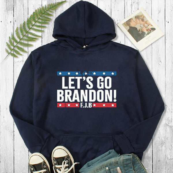 Let'S Go Brandon Hoodie Lets Go Brandon Letter Sweater Long Sleeve Hooded Sweater