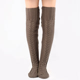 Winter Thick Knit Thigh High Socks Long Stockings Boot Autumn and Winter Knitting over the Knee Stockings
