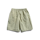 Men Shorts Summer Men's Solid Color Casual Pants Retro Waist Strap Shorts