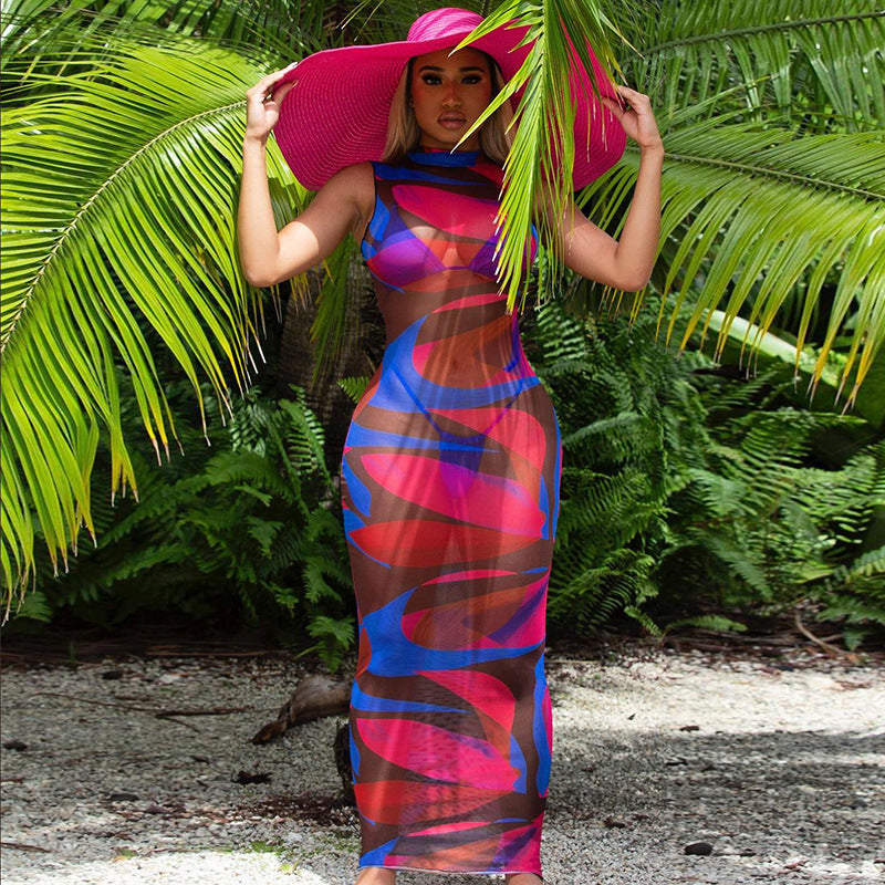 Victoria Beckham Dresses Women's Spring Fashion Printed Sexy Dress