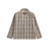 Men's Casual Suit Man Blzer Plaid Blazer Men's Loose Lapels Jacket Casual Small Suit