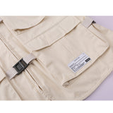 Men Sweater Vest Multi-Pocket Military Frock Vest Men's Tactical Coat Vest Tooling Style Sleeveless Jacket