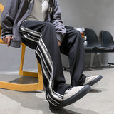 Kanye West Sunday Service Pant Knitted Edge Striped Loose Wide-Leg Straight Pants