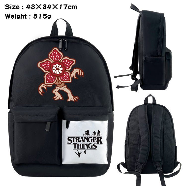 Stranger Things Backpack Nylon Waterproof Cartoons on Both Shoulders Backpack Student Schoolbag Computer Bag