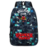 Stranger Things Hellfire Club Backpack Plaid Canvas Backpack Student Backpack