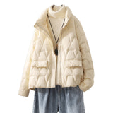 Women Winter Coats Puffer Jacket Down Coat Thin Lightweight Short Type Down Jacket Female Winter White Duck Down Warm Coat