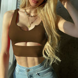 Women Rave Outfits Tops Summer Top Women's plus Size Sexy Hollow out Vest