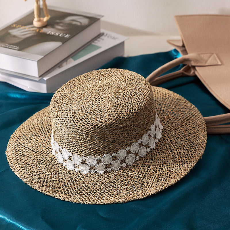 Italian Fedora Hats Summer Straw Hat Female Retro Sunshade Sun-Proof Vacation Seaside