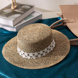 Italian Fedora Hats Summer Straw Hat Female Retro Sunshade Sun-Proof Vacation Seaside