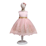 Toddler Girls Sequin Gown Dress Baby Birthday Dress Girl Princess Dress Embroidered Bow