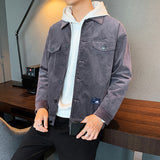 Corduroy Varsity Jacket Corduroy Jacket Men's Spring and Autumn Clothes Vintage Overalls Jacket Trendy Men's Clothing