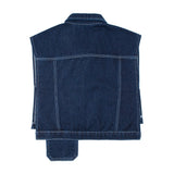 Men Sweater Vest Irregular Cut Denim Vest Men's Vintage Loose Underwaist Tank Sleeveless Vest Coat