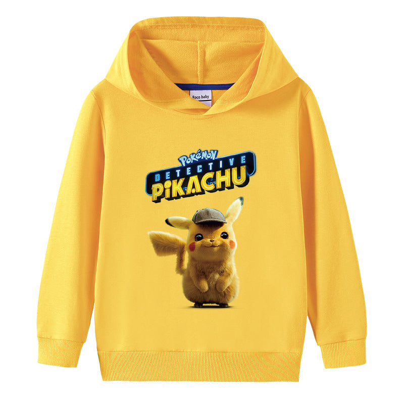 Children Pokemon Pikachu Hoodie Boys and Girls Cotton Hooded Sweater