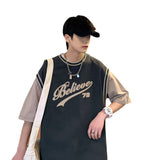 Baggy Baseball Jersey Baseball Short-Sleeved T-shirt Men's Summer