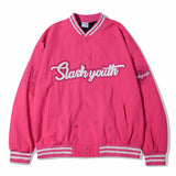 Mens Fall Outfits Embroidered Letters Armband High Street Retro Baseball Uniform Male and Female Couples Wear Jacket Jacket
