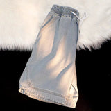 Men Denim Shorts Men's Summer Loose Retro