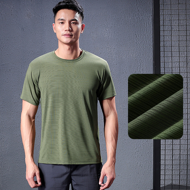 Sweat Wicking Shirt Slim Fit T-shirt Running Basketball Sports round Neck Half Sleeve Quick-Drying Workout Top
