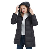 Women Winter Coats Puffer Jacket Down Coat Hooded Mid-Length Down Jacket Female Warm Down Jacket