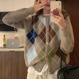 Preppy Aesthetic Sweater Spring and Autumn Vintage Loose Knitted Cardigan Sweater Coat