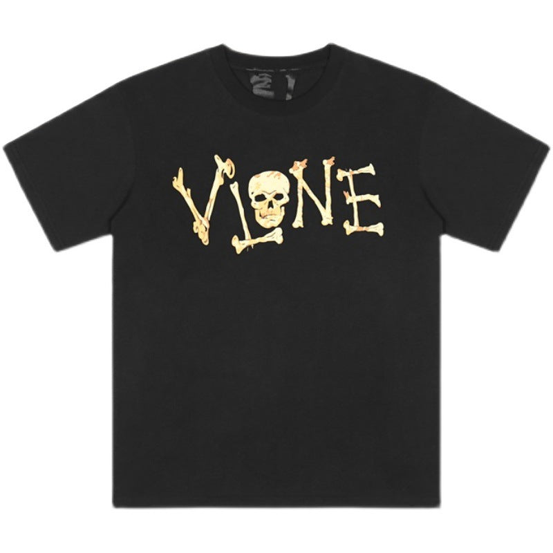 Asap Yams T Shirt Halloween Skull Bone Print Loose Short Sleeve T-Shirt