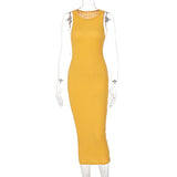 Victoria Beckham Dresses Women's Summer Fashion Casual Knitted Sleeveless round Neck Dress
