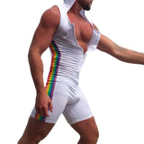 Rave Outfits Men Shorts 2 Piece Set Hooded Outer Wear Sexy Jumpsuit Casual Sports