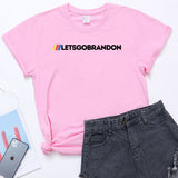 Let's Go Brandon T Shirt Letter Print Short-Sleeve T-shirt Bottoming Shirt