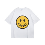 Smiley Face T Shirt Color-Changing Smiley Print Casual Loose Short Sleeves T-shirt